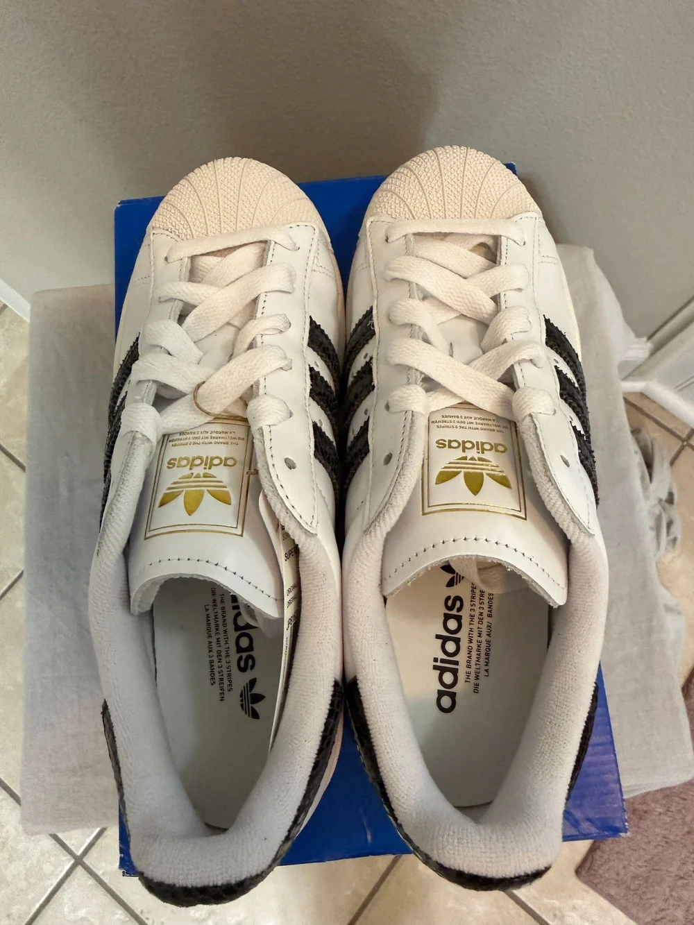 Adidas Superstar Ii W White Black Leather Sneakers Size 6.5